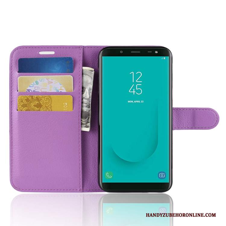 Custodia Samsung Galaxy J6 Pelle Tutto Incluso Blu, Cover Samsung Galaxy J6 Protezione Telefono Carta