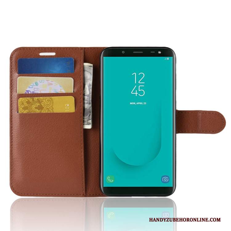 Custodia Samsung Galaxy J6 Pelle Tutto Incluso Blu, Cover Samsung Galaxy J6 Protezione Telefono Carta