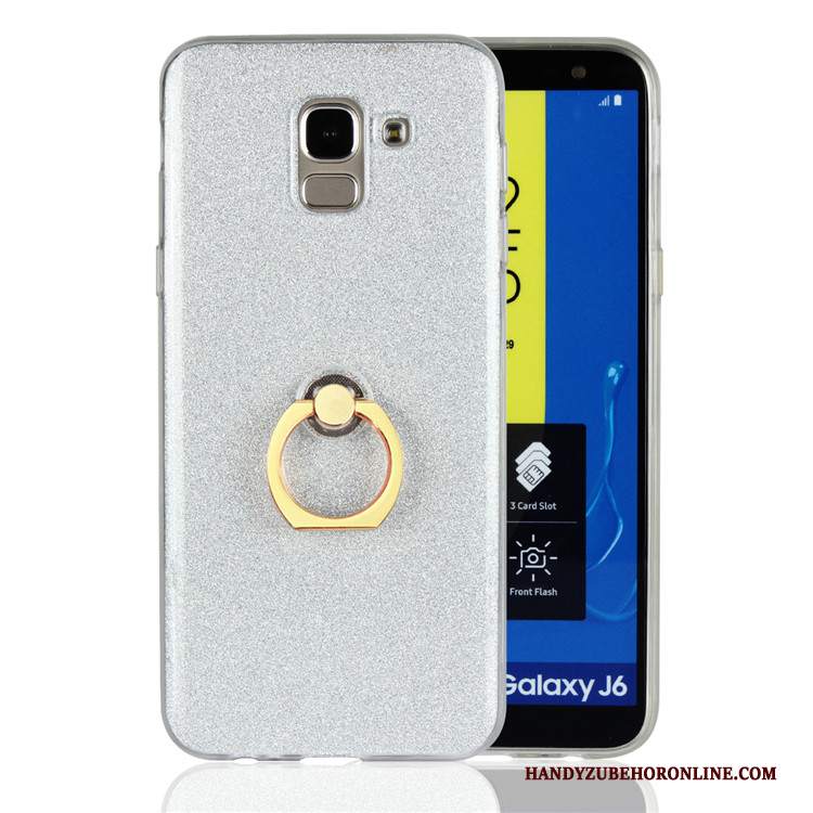 Custodia Samsung Galaxy J6 Silicone Anti-caduta Bianco, Cover Samsung Galaxy J6 Telefono Ring