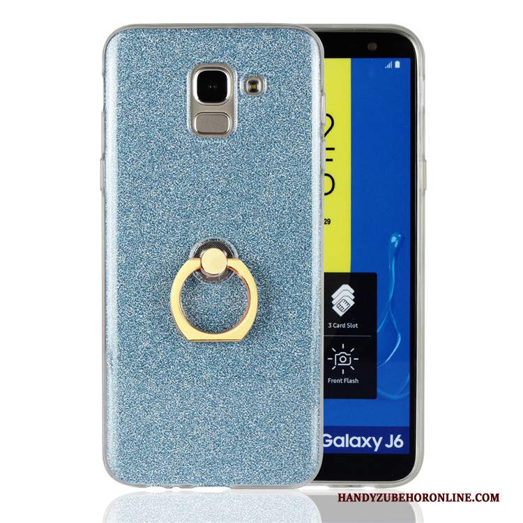 Custodia Samsung Galaxy J6 Silicone Anti-caduta Bianco, Cover Samsung Galaxy J6 Telefono Ring