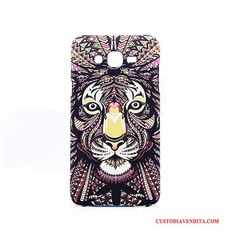 Custodia Samsung Galaxy J7 2015 Cartone Animato Animale Luminoso, Cover Samsung Galaxy J7 2015 Colore Difficile Macchiati