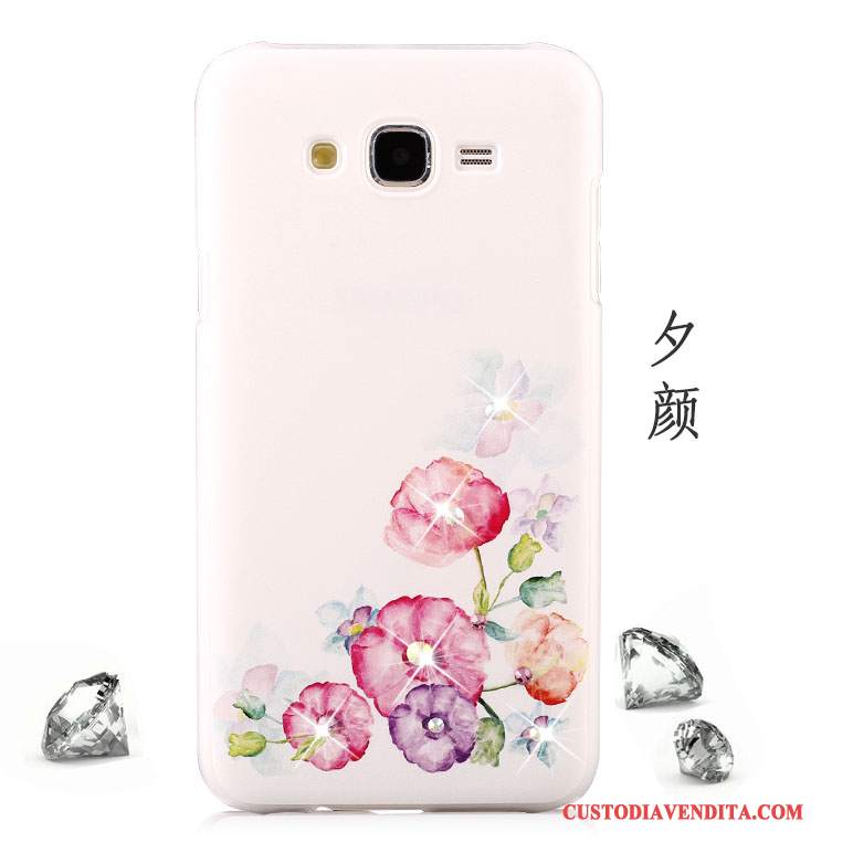 Custodia Samsung Galaxy J7 2015 Colore Macchiati Porpora, Cover Samsung Galaxy J7 2015 Strass Telefono Tendenza