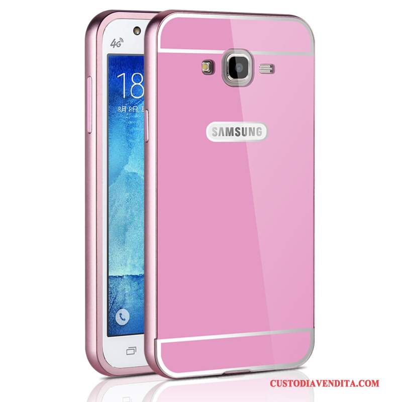 Custodia Samsung Galaxy J7 2015 Protezione Rosa Telaio, Cover Samsung Galaxy J7 2015 Metallo Difficile