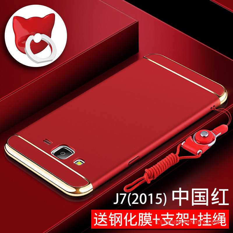 Custodia Samsung Galaxy J7 2015 Protezione Rosso Macchiati, Cover Samsung Galaxy J7 2015 Tutto Incluso Difficile