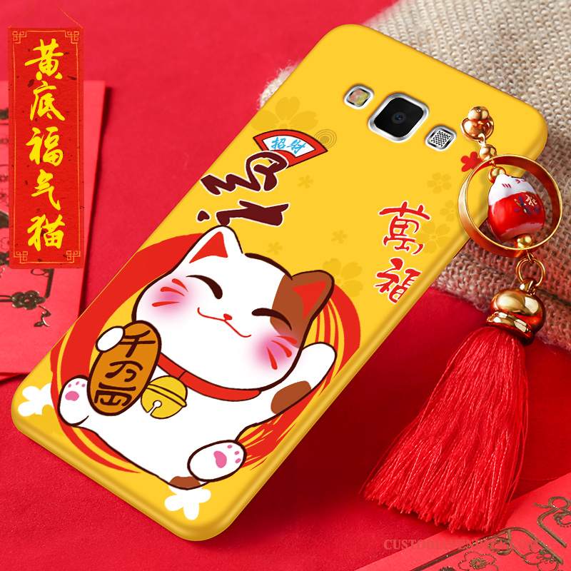 Custodia Samsung Galaxy J7 2015 Silicone Anti-caduta Nuovo, Cover Samsung Galaxy J7 2015 Cartone Animato Giallo Gattino