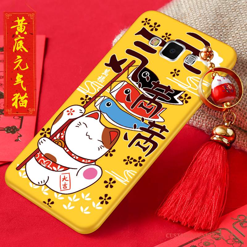 Custodia Samsung Galaxy J7 2015 Silicone Anti-caduta Nuovo, Cover Samsung Galaxy J7 2015 Cartone Animato Giallo Gattino