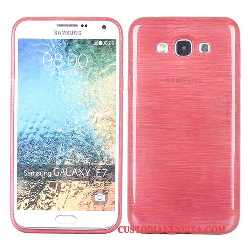 Custodia Samsung Galaxy J7 2015 Silicone Seta Morbido, Cover Samsung Galaxy J7 2015 Protezione Rosatelefono