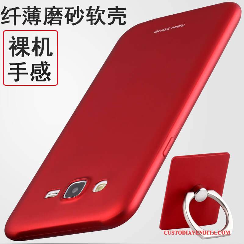 Custodia Samsung Galaxy J7 2015 Silicone Telefono Morbido, Cover Samsung Galaxy J7 2015 Tutto Incluso Rosso