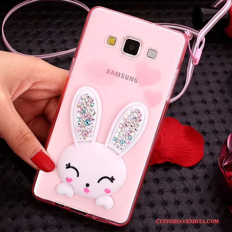 Custodia Samsung Galaxy J7 2015 Strass Palla Di Pelo Supporto, Cover Samsung Galaxy J7 2015 Silicone Biancotelefono