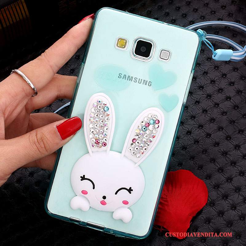 Custodia Samsung Galaxy J7 2015 Strass Palla Di Pelo Supporto, Cover Samsung Galaxy J7 2015 Silicone Biancotelefono