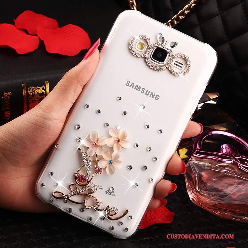 Custodia Samsung Galaxy J7 2015 Strass Telefono Tendenza, Cover Samsung Galaxy J7 2015 Protezione Oro Anti-caduta