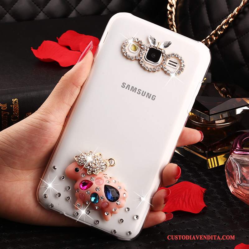 Custodia Samsung Galaxy J7 2015 Strass Telefono Tendenza, Cover Samsung Galaxy J7 2015 Protezione Oro Anti-caduta