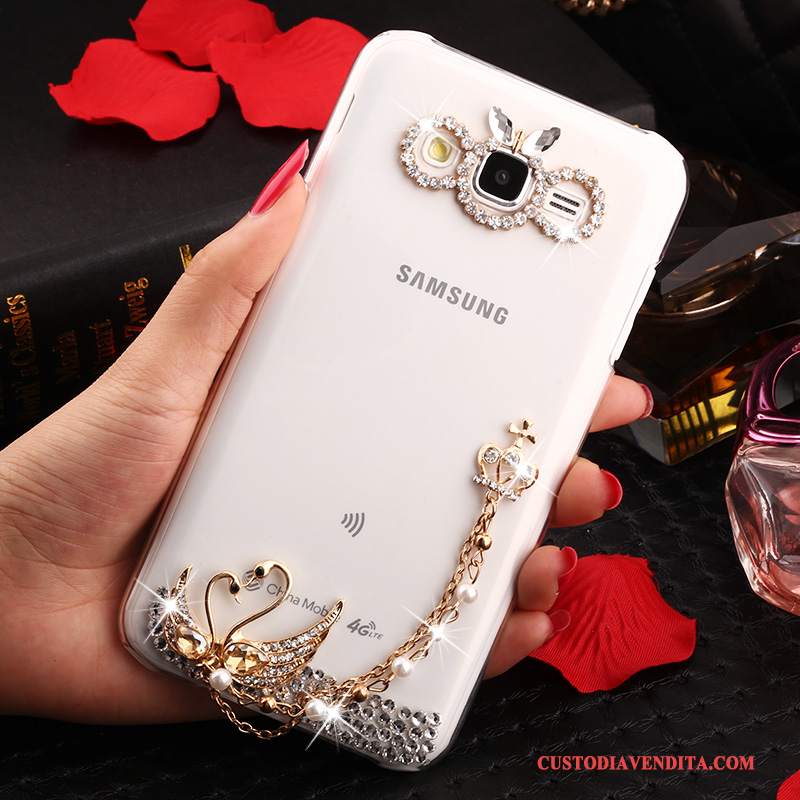 Custodia Samsung Galaxy J7 2015 Strass Telefono Tendenza, Cover Samsung Galaxy J7 2015 Protezione Oro Anti-caduta