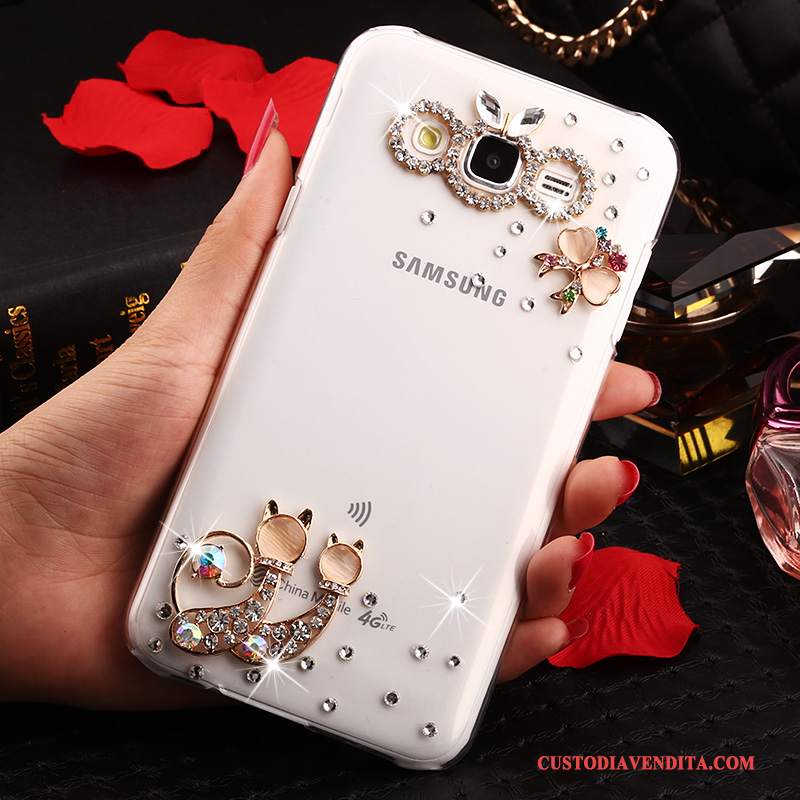 Custodia Samsung Galaxy J7 2015 Strass Telefono Tendenza, Cover Samsung Galaxy J7 2015 Protezione Oro Anti-caduta