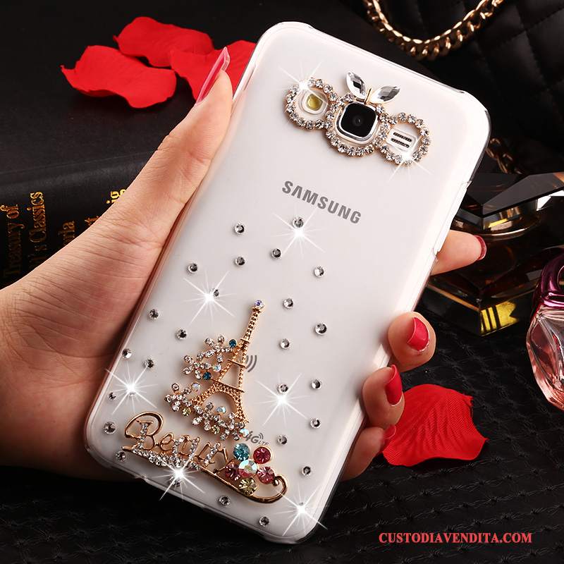 Custodia Samsung Galaxy J7 2015 Strass Telefono Tendenza, Cover Samsung Galaxy J7 2015 Protezione Oro Anti-caduta