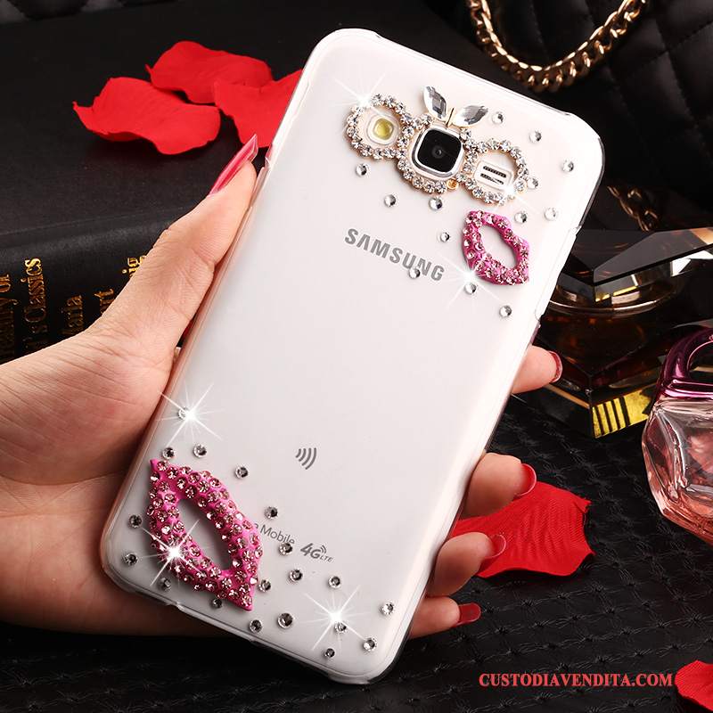 Custodia Samsung Galaxy J7 2015 Strass Telefono Tendenza, Cover Samsung Galaxy J7 2015 Protezione Oro Anti-caduta