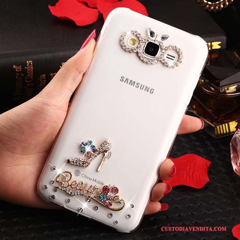 Custodia Samsung Galaxy J7 2015 Strass Telefono Tendenza, Cover Samsung Galaxy J7 2015 Protezione Oro Anti-caduta