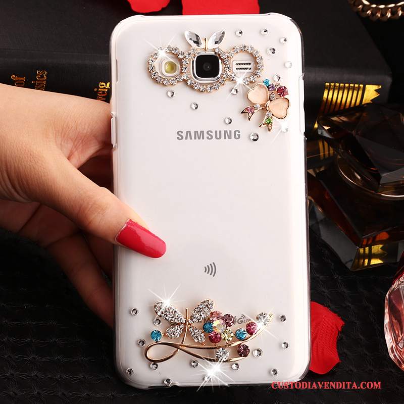 Custodia Samsung Galaxy J7 2015 Strass Telefono Tendenza, Cover Samsung Galaxy J7 2015 Protezione Oro Anti-caduta