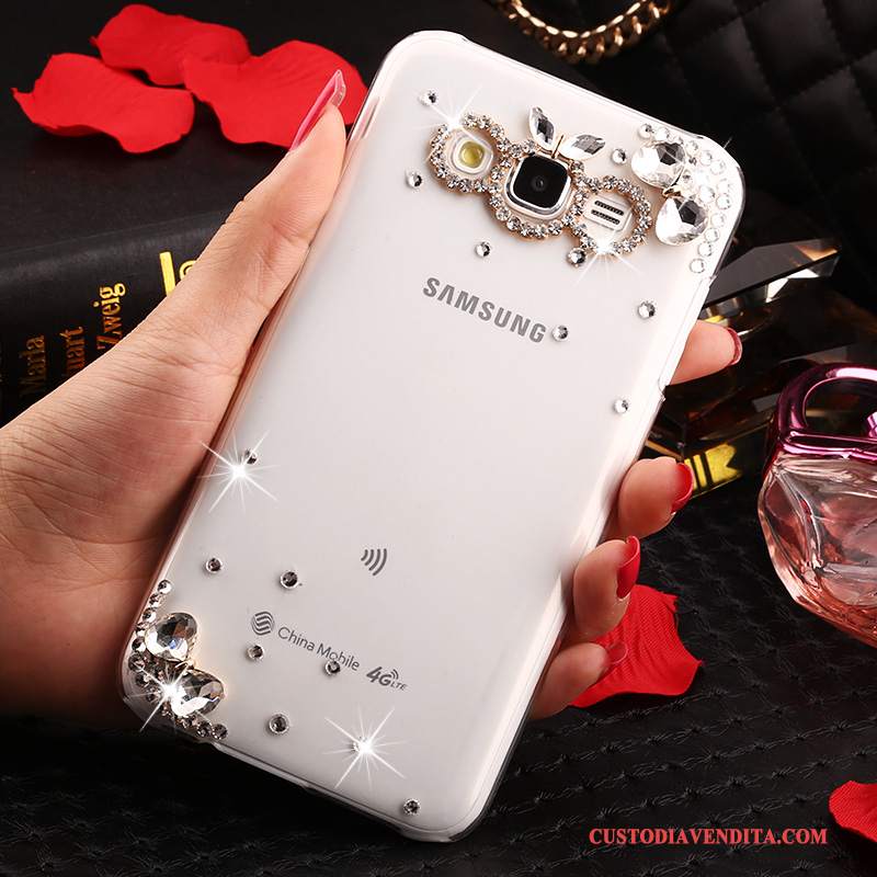 Custodia Samsung Galaxy J7 2015 Strass Telefono Tendenza, Cover Samsung Galaxy J7 2015 Protezione Oro Anti-caduta