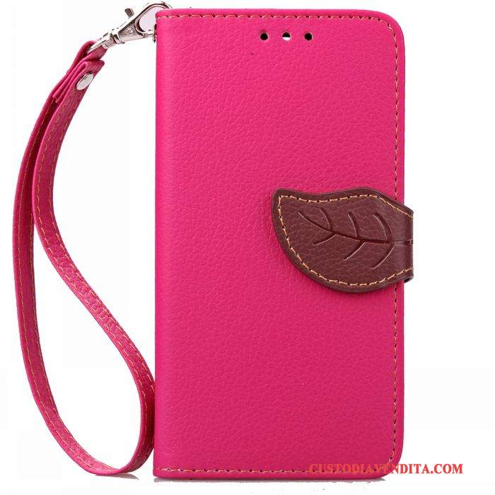 Custodia Samsung Galaxy J7 2016 Folio Anti-cadutatelefono, Cover Samsung Galaxy J7 2016 Pelle Rosso Semplici