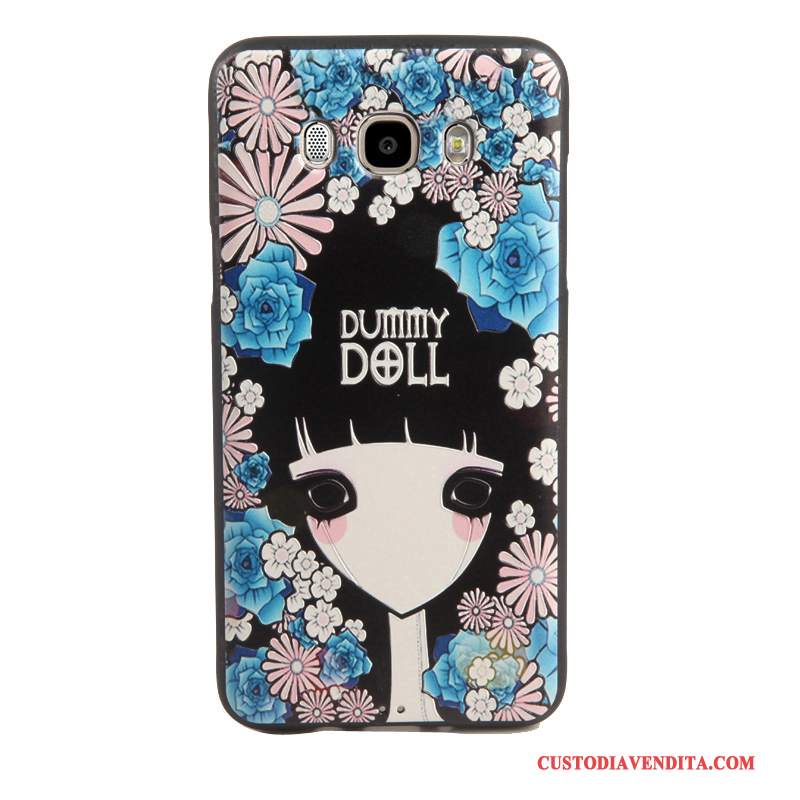 Custodia Samsung Galaxy J7 2016 Goffratura Tempra Pellicola Protettiva, Cover Samsung Galaxy J7 2016 Protezione Telefono