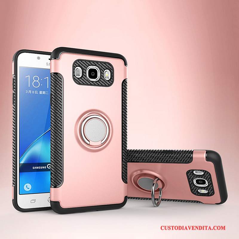 Custodia Samsung Galaxy J7 2016 Pelle Telefono Anti-caduta, Cover Samsung Galaxy J7 2016 Protezione Magnetico Ring