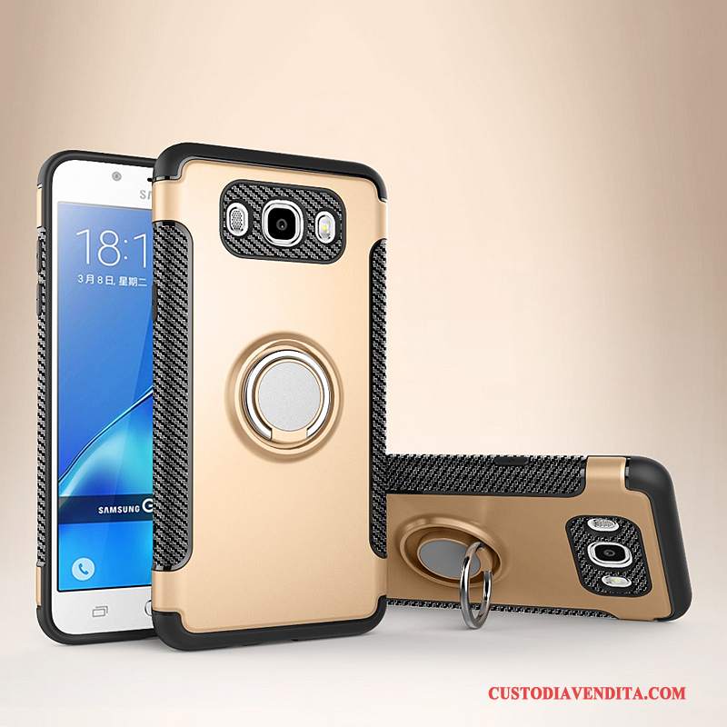 Custodia Samsung Galaxy J7 2016 Pelle Telefono Anti-caduta, Cover Samsung Galaxy J7 2016 Protezione Magnetico Ring