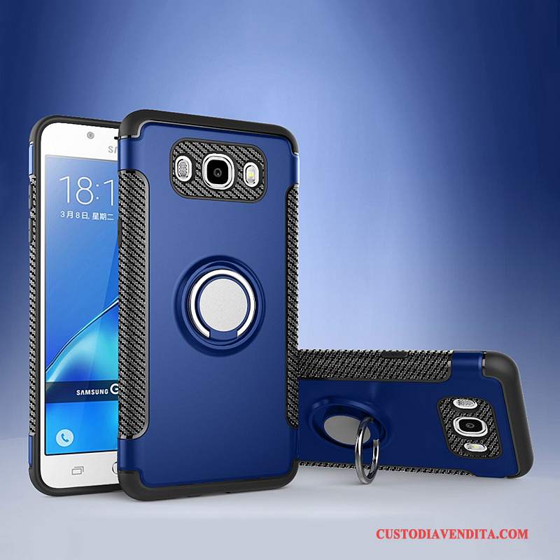 Custodia Samsung Galaxy J7 2016 Pelle Telefono Anti-caduta, Cover Samsung Galaxy J7 2016 Protezione Magnetico Ring