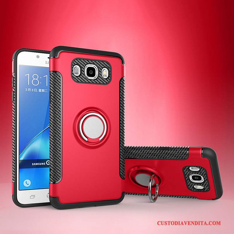 Custodia Samsung Galaxy J7 2016 Pelle Telefono Anti-caduta, Cover Samsung Galaxy J7 2016 Protezione Magnetico Ring