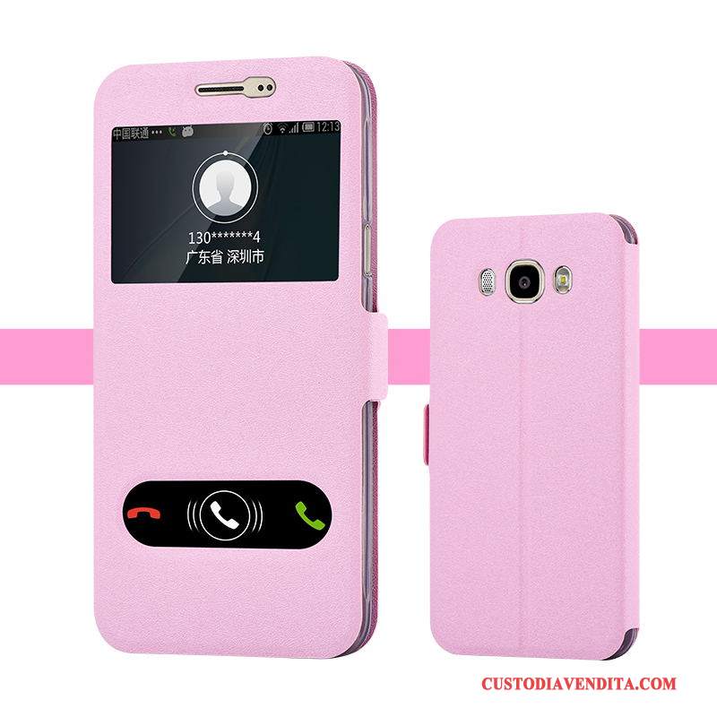 Custodia Samsung Galaxy J7 2016 Pelle Tendenza Rosa, Cover Samsung Galaxy J7 2016 Protezione Telefono