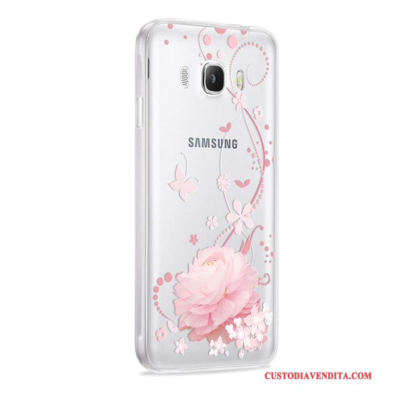 Custodia Samsung Galaxy J7 2016 Silicone Morbido Rosa, Cover Samsung Galaxy J7 2016 Protezione Anti-cadutatelefono