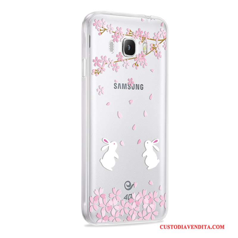 Custodia Samsung Galaxy J7 2016 Silicone Morbido Rosa, Cover Samsung Galaxy J7 2016 Protezione Anti-cadutatelefono