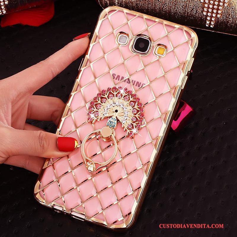 Custodia Samsung Galaxy J7 2016 Strass Con Strass Rosa, Cover Samsung Galaxy J7 2016 Protezione Fibbia Ring