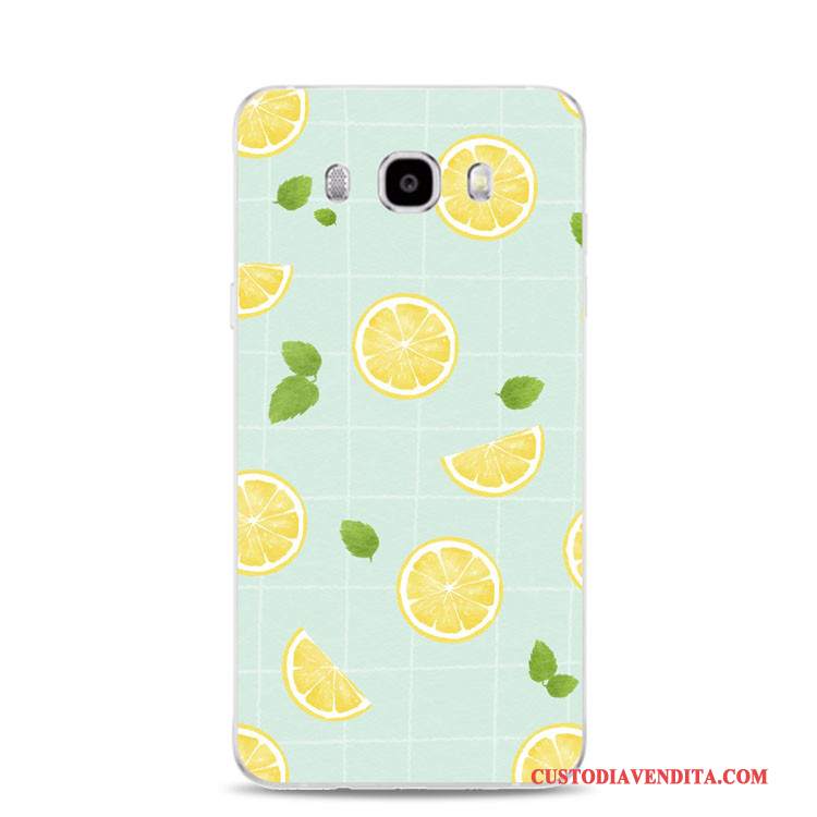 Custodia Samsung Galaxy J7 2017 Goffratura Morbido Limone, Cover Samsung Galaxy J7 2017 Silicone Fresco Verde