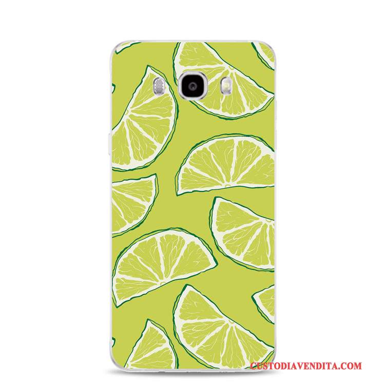 Custodia Samsung Galaxy J7 2017 Goffratura Morbido Limone, Cover Samsung Galaxy J7 2017 Silicone Fresco Verde