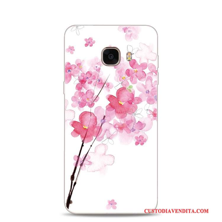 Custodia Samsung Galaxy J7 2017 Goffratura Rosa Morbido, Cover Samsung Galaxy J7 2017 Silicone Fiori Di Pescotelefono