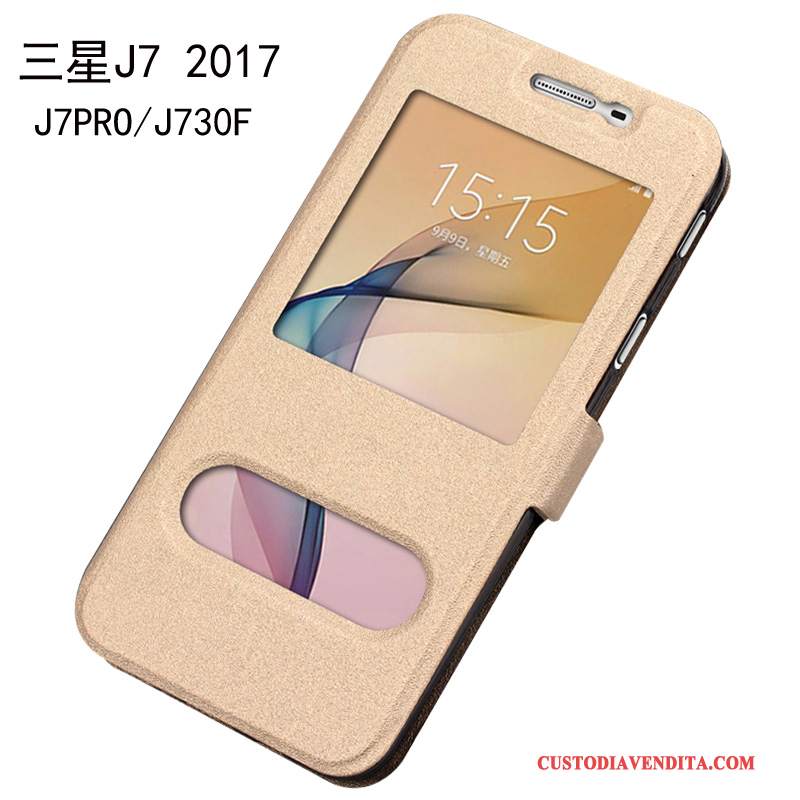 Custodia Samsung Galaxy J7 2017 Pelle Rossotelefono, Cover Samsung Galaxy J7 2017 Protezione Tutto Incluso