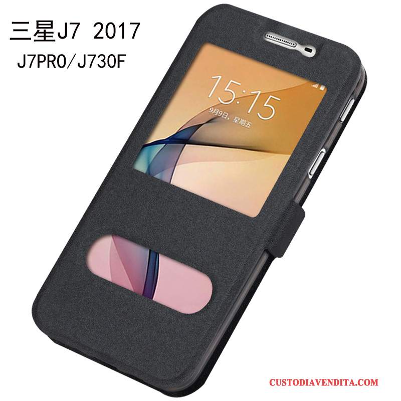 Custodia Samsung Galaxy J7 2017 Pelle Rossotelefono, Cover Samsung Galaxy J7 2017 Protezione Tutto Incluso