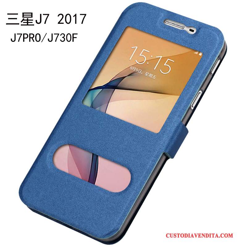 Custodia Samsung Galaxy J7 2017 Pelle Rossotelefono, Cover Samsung Galaxy J7 2017 Protezione Tutto Incluso