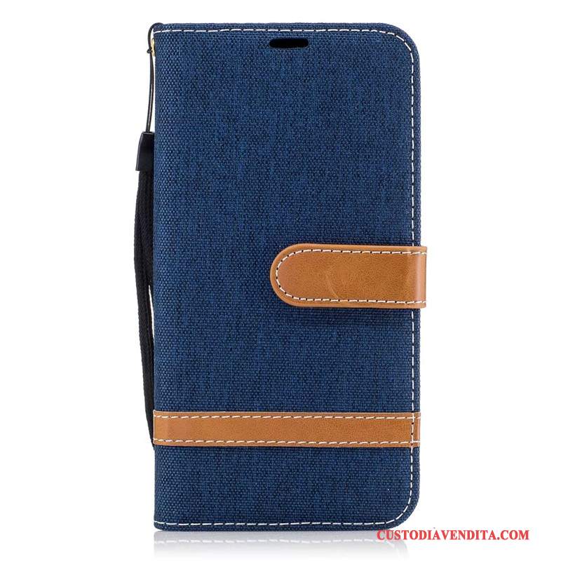 Custodia Samsung Galaxy J7 2017 Protezione Denim Rosso, Cover Samsung Galaxy J7 2017 Portafoglio Tutto Incluso