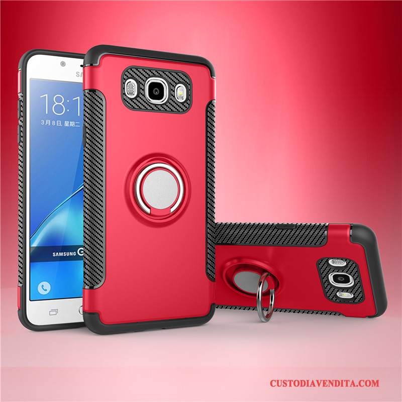 Custodia Samsung Galaxy J7 2017 Silicone Armatura Tutto Incluso, Cover Samsung Galaxy J7 2017 Protezione Rosso Ring