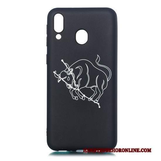 Custodia Samsung Galaxy M20 Cartone Animato Macchiati Ornamenti Appesi, Cover Samsung Galaxy M20 Telefono Nero