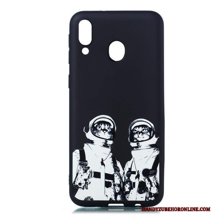 Custodia Samsung Galaxy M20 Cartone Animato Macchiati Ornamenti Appesi, Cover Samsung Galaxy M20 Telefono Nero