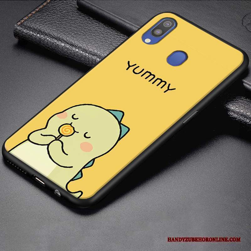 Custodia Samsung Galaxy M20 Cartone Animato Telefono Bello, Cover Samsung Galaxy M20 Silicone Morbido Giallo