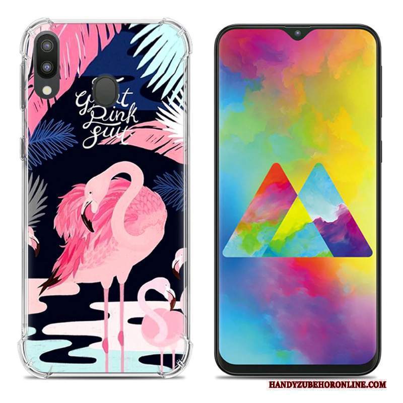 Custodia Samsung Galaxy M20 Creativo Rosa Tendenza, Cover Samsung Galaxy M20 Gasbag Morbido