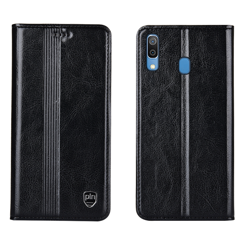 Custodia Samsung Galaxy M20 Folio Anti-caduta Nero, Cover Samsung Galaxy M20 Pelle Telefono