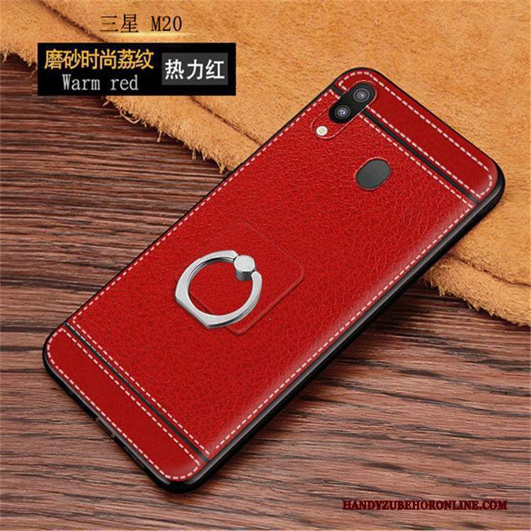 Custodia Samsung Galaxy M20 Pelle Rosso Di Personalità, Cover Samsung Galaxy M20 Protezione Cooltelefono