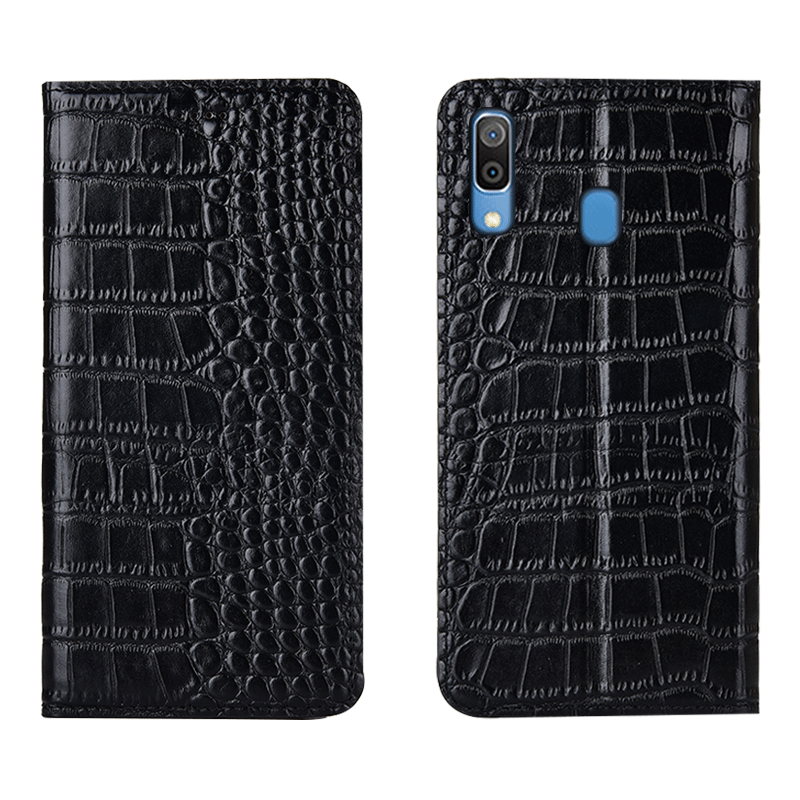 Custodia Samsung Galaxy M20 Pelle Tutto Incluso Modello, Cover Samsung Galaxy M20 Protezione Modello Coccodrillotelefono