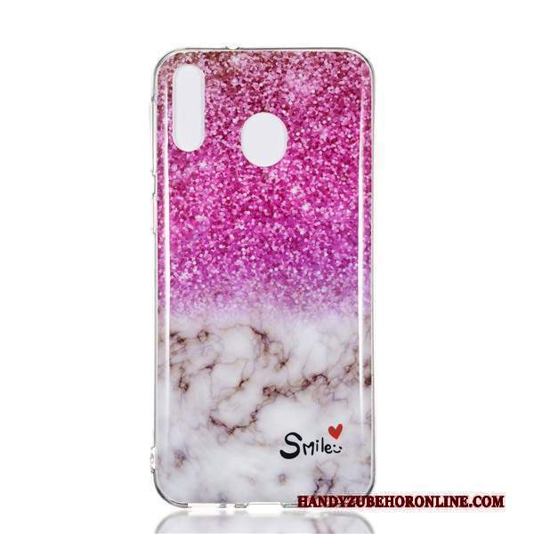 Custodia Samsung Galaxy M20 Silicone Grande Porpora, Cover Samsung Galaxy M20 Cartone Animato Telefono