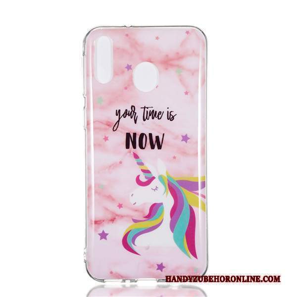 Custodia Samsung Galaxy M20 Silicone Grande Porpora, Cover Samsung Galaxy M20 Cartone Animato Telefono